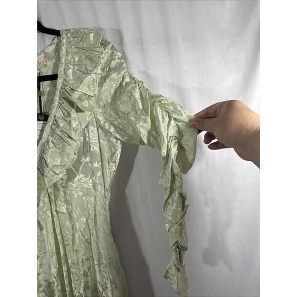 NEW byTiMo [ Large ] Floral Jacquard Long Sleeve‎ Maxi Dress in Pistachio Green - Picture 11 of 16